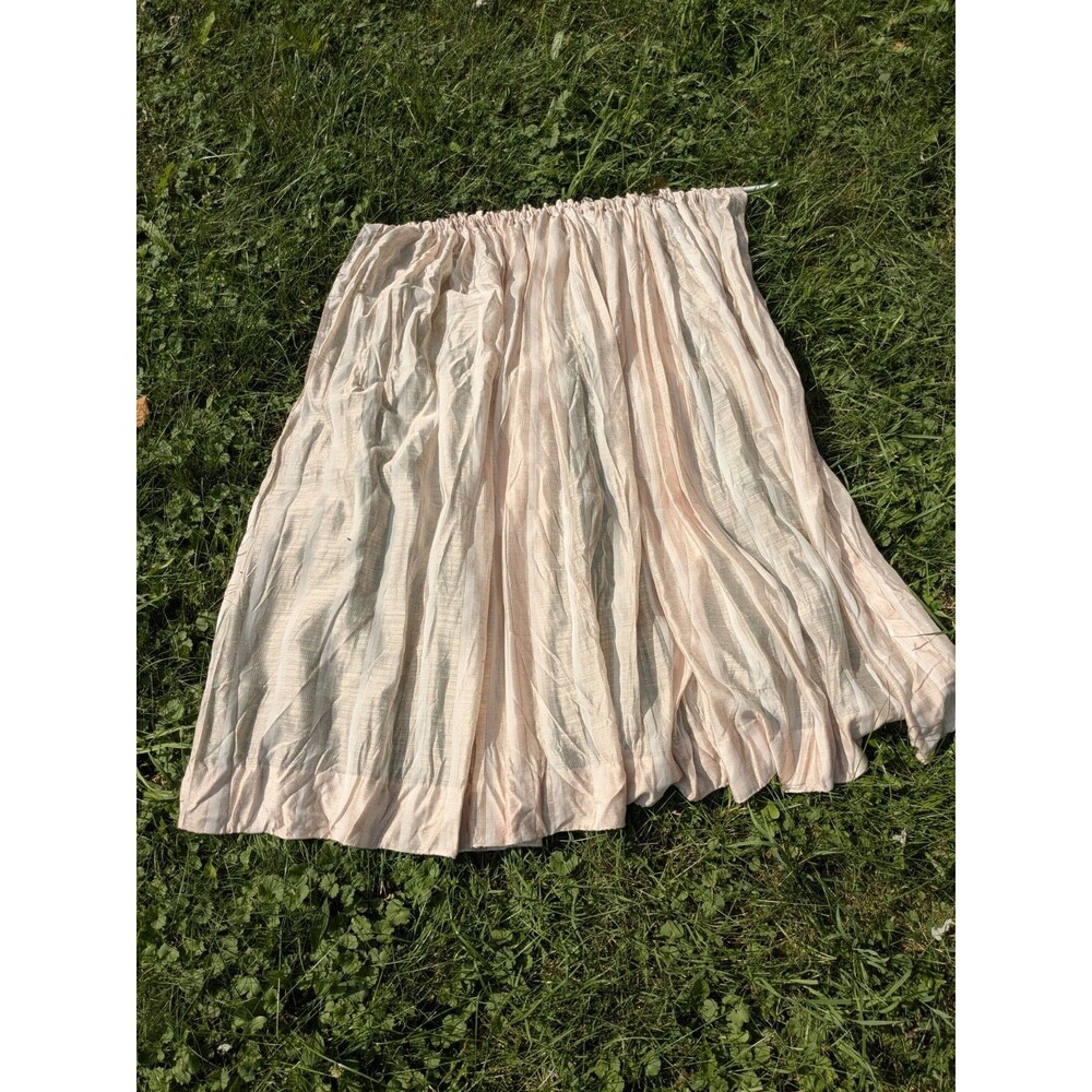 Vintage 40s/50s Weighted Curtains Semi Sheer Pink White Voile Rod Pocket 67 x 46